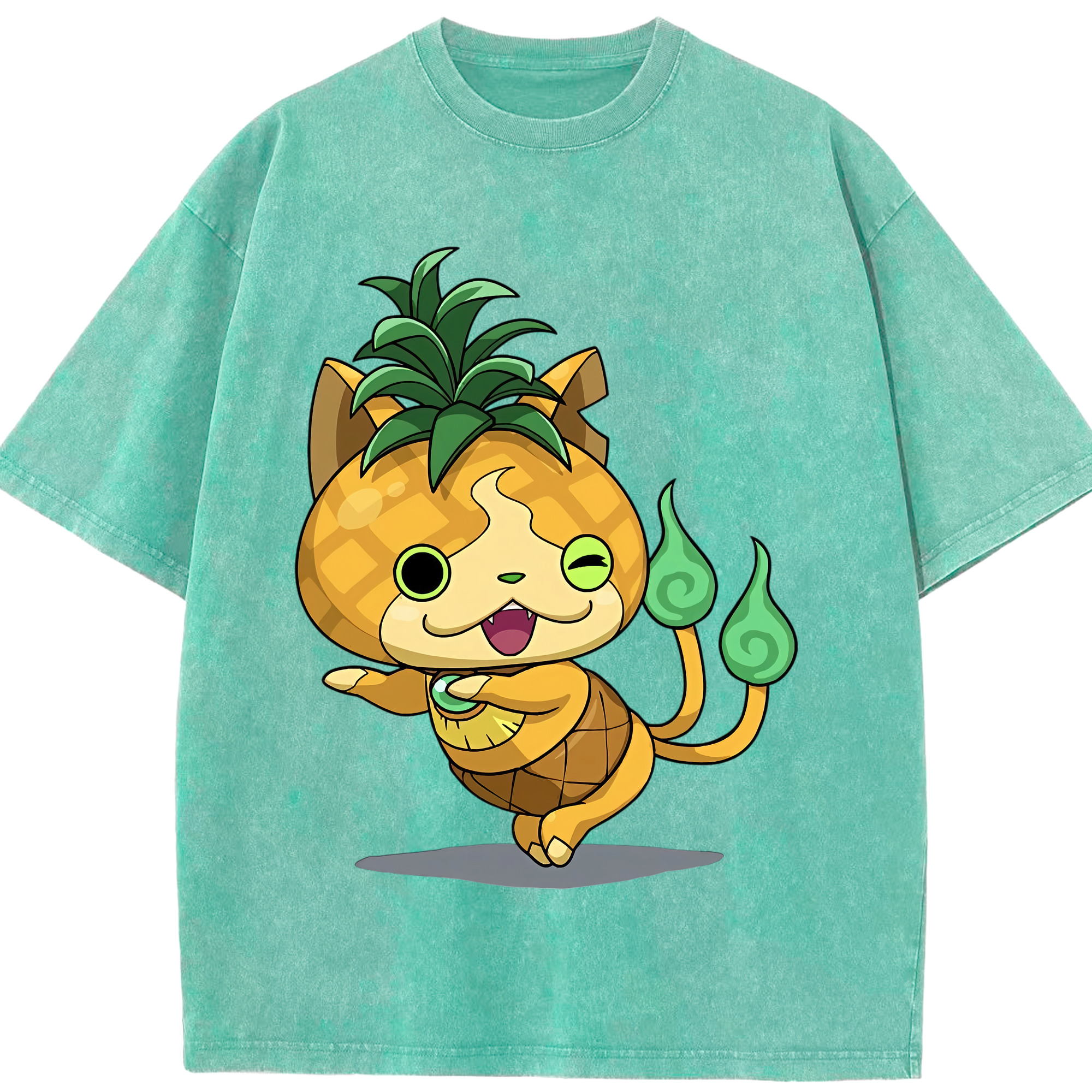 （画像用） 妖怪ウォッチ Yo-kai Watch 綿100% ヴィンテージ風 半袖Tシャツ（フロントプリント）